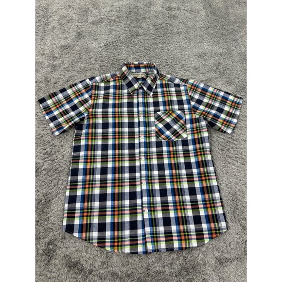 Authentic Plaids Shirt Mens Large Multicolored Madras Plaid Western Low Apparel - Picture 1 of 9
